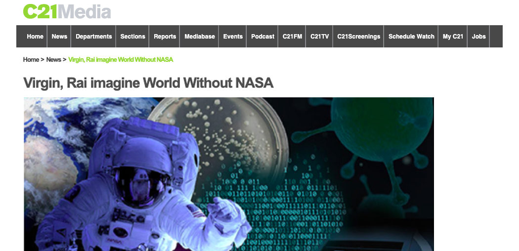 Virgin, Rai imagine World Without NASA