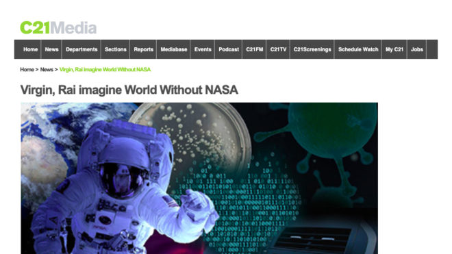 Virgin, Rai imagine World Without NASA