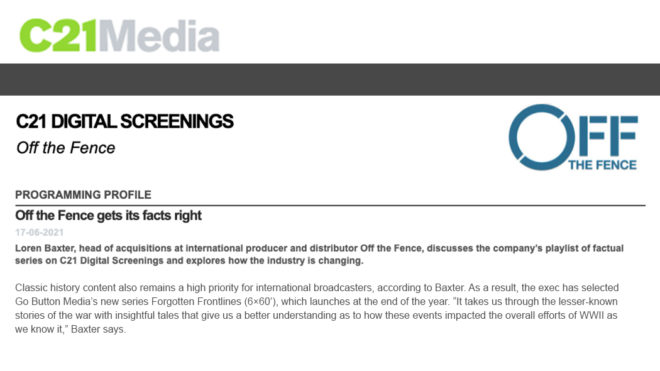 C21Media: Off the Fence gets its facts right