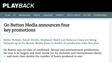 Go Button Media Doubles 2022 Production Slate and Promotes Key Execs