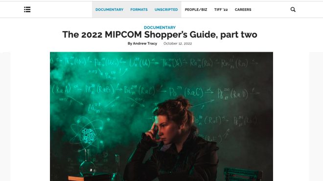 Deadly Science - The 2022 MIPCOM Shopper’s Guide